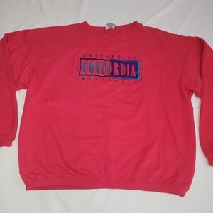 Vintage Somers Concordia University Wisconsin Sweatshirt Size Med USA Unisex Red